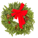 East meets West Decorated Wreath (Fraser, Noble, Cedar) - 22"